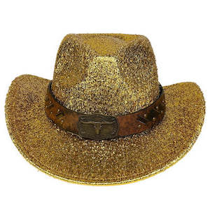 Cowboy Hats: Glitter Cowboy Hat Halloween Black Gold Silver EVA Composite Cow Head Accessories