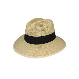 Devon Open Weave Panama-Style Hat with Twisted Paper Construction and Puggaree Band