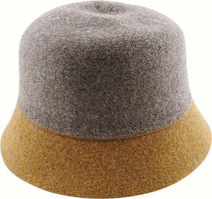 All: Wool Blend Two-Tone Small Brim Cloche Hat