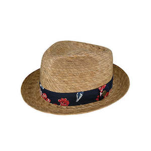 Premium Trilby Hats: Bromley Palm Braid Trilby Hat with Gutter Brim and Cotton Band