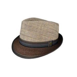 Arden Raffia Crown Trilby Hat with Toyo Brim and Ribbon Band