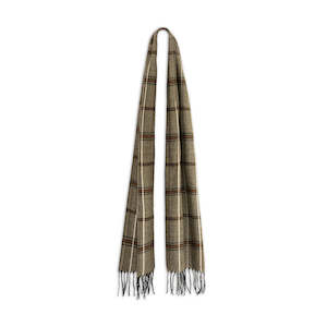 Premium Scarves: Ollie – Brushed Acrylic Check Scarf with 8cm Fringe End