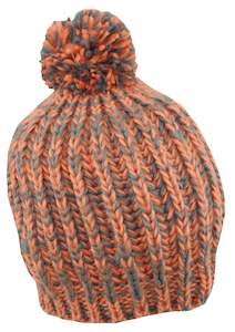 Multi-Color Knit Beanie with Pom – 100% Acrylic Winter Hat