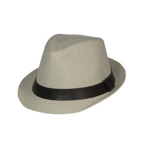 Men's Paper Braid Trilby Hat with Faux Leather Band – Lightweight Summer Fedora