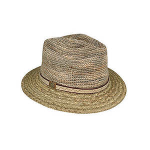 Premium Fedora Hats: San Pedro – Crochet Seagrass Crown Fedora with Braided Brim and Vegan Leather Band