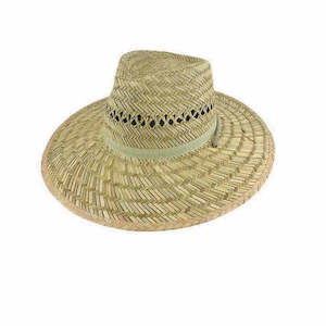 Bryce Wide Brim Harvester Hat with Cotton Green Underbrim and Chin Tie