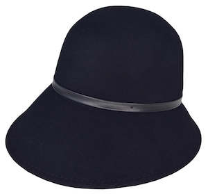Women’s Wool Felt Cloche Hat – Classic Bell Shape with Faux Leather Band
