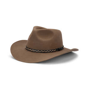 Boone Australian Wool Felt Outback Hat with Wide Brim and Hat Band