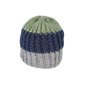 Chunky Stripe Acrylic Knit Beanie – Warm Winter Hat