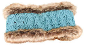 Cable Knit Acrylic Headband with Faux Fur Lining