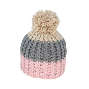 Premium Beanie: Tina – Chunky Stripe Acrylic Knit Beanie with Pom