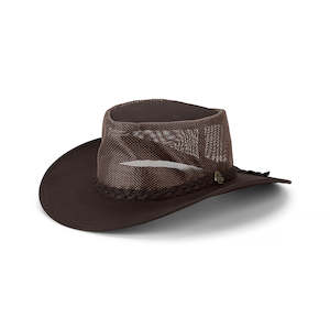 Jacko – MFSR Slicker Leather Lowlander Hat with Mesh Crown and Braided Band