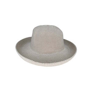 Premium Breton Hats: Linton – Crushable Polyester Knit Breton Hat with Upturn Brim and Adjustable Fit