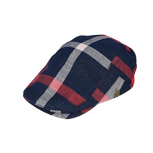 Carter Cotton Plaid Ivy Cap with Adjustable Stud Back Closure