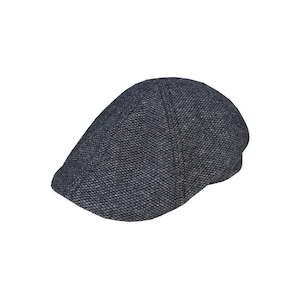 Six Panel Wool Blend Ivy Cap with Nailhead Pattern and Check Lining