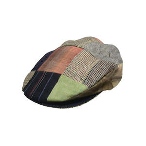Hanna Patch Linen Vintage Flat Cap – Handcrafted Linen and Donegal Tweed