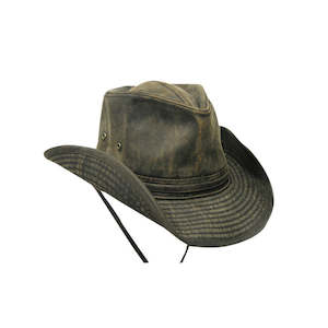 Premium Shapeable Hats: Buckaroo Weathered Cotton Outback Hat with Chin Tie and Shapeable Brim