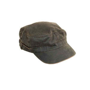 Oilskin Hats Caps: Jordan Weathered Cotton Military Cap with Water-Repellent Finish