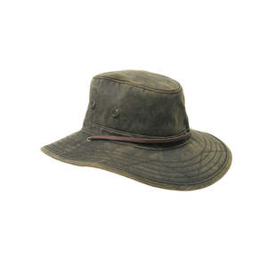 Oilskin Hats Caps: Colton Weathered Cotton Hiking Hat with Chin Tie and Toggle