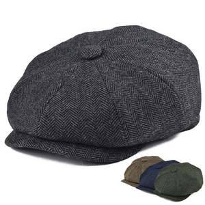 Vintage Wool Twill Newsboy Cap – Classic 8-Panel Style | Flexible Fit
