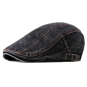 Men’s Denim Flat Cap – Vintage Washed Cheesecutter Style