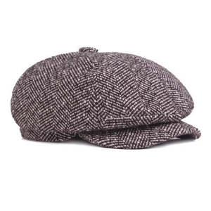 Men’s Octagon Style Newsboy Cap – Herringbone Vintage Cheesecutter
