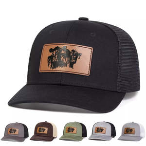 Baseball Caps: Black Bulls Trucker Cap - Casual Trucker Cap With Embroidered Logo And Mesh Back