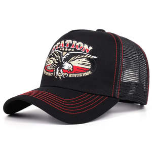 Baseball Caps: Golden Eagle Station Trucker Cap - Classic Trucker Style For Daily Casual Use And Comfort