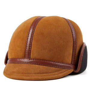 Baseball Caps: Renton Earflaps Genuine Leather Cap - Folding Earflaps For Warmth With Leather Look