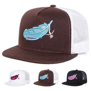 Snapback Caps: Feathered Outlaw Trucker Snapback Cap - Embroidered Details For A Rugged Trucker Look