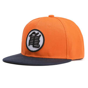 Snapback Caps: Dragon Ball Z Logo Snapback Cap - Casual Cotton Hat With Embroidered Logo For Fans