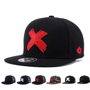 Snapback Caps: Red X Snapback Cap – Flat Brim Cotton Adjustable Hat
