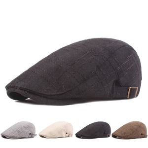 Flat Caps: Preston Plaid Cotton Flat Cap - Timeless Cotton Flat Cap With Classic Plaid Finish