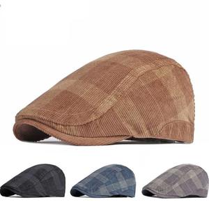 Flat Caps: Donegal Corduroy Plaid Flat Cap - Timeless Corduroy Cap With Classic Plaid Pattern