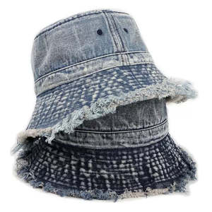 Basquiat Denim Bucket Hat - Casual Street Style Hat