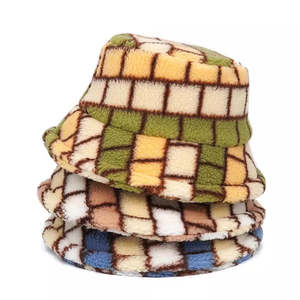 Winter Plaid Fur Bucket Hat - Cozy Winter Look With A Casual Silhouette For Casual Outings