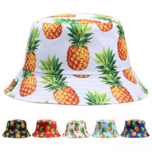 Bucket Hats: Pineapples Summer Bucket Hat - Pineapple Pattern Casual Hat For Sunny Day Style Appeal