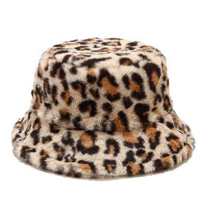 Bucket Hats: Leopard Print Fur Bucket Hat – Soft Fleece Adjustable Statement Hat