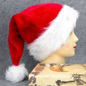 Christmas Santa Hat – Plush Red & White Festive Cap