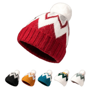 Beanies: Jacquard Knitted Pompom Beanie Premium Casual Edition - Urban Caps