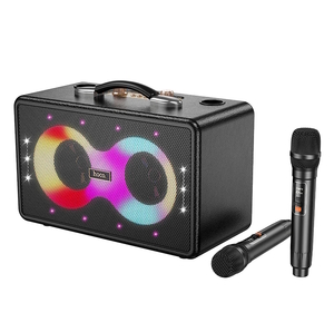 Gaming and Fun: Hoco HA8 40W Bluetooth Speaker with 2 Wireless Microphones, RGB Light