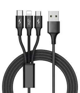 Extreme 3in1 Charging Cable Black