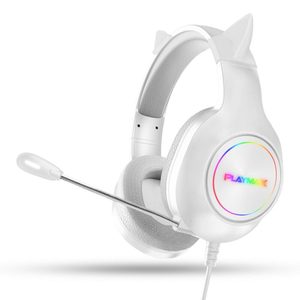 Playmax RGB Cat Ear Headset White