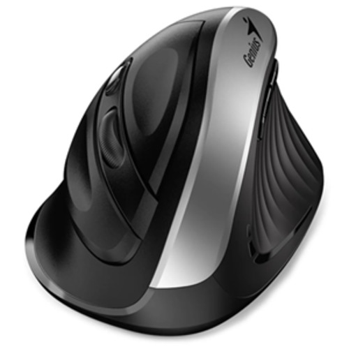 Computers and Monitors: Genius Ergo 8250S Silent Vertical Mouse Silver Grey + Black