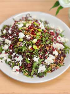 Salads: Wild rice, feta + pomegranate salad