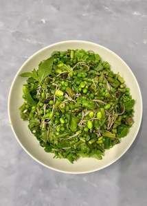 Salads: Green soba noodle salad