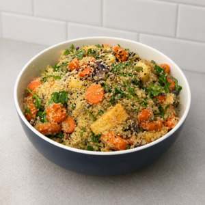 All: Roast carrot + quinoa salad