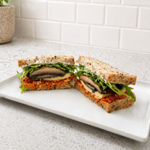 Roast mushroom + havarti sandwich
