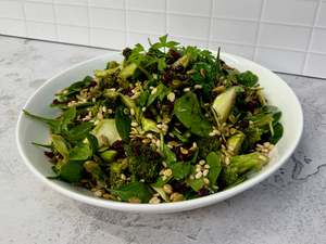 All: Roasted broccoli cranberry spinach salad