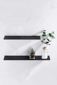 Wall Shelves & Ledges: Wall-Mounted Floating Metal Shelf - Matt Black
